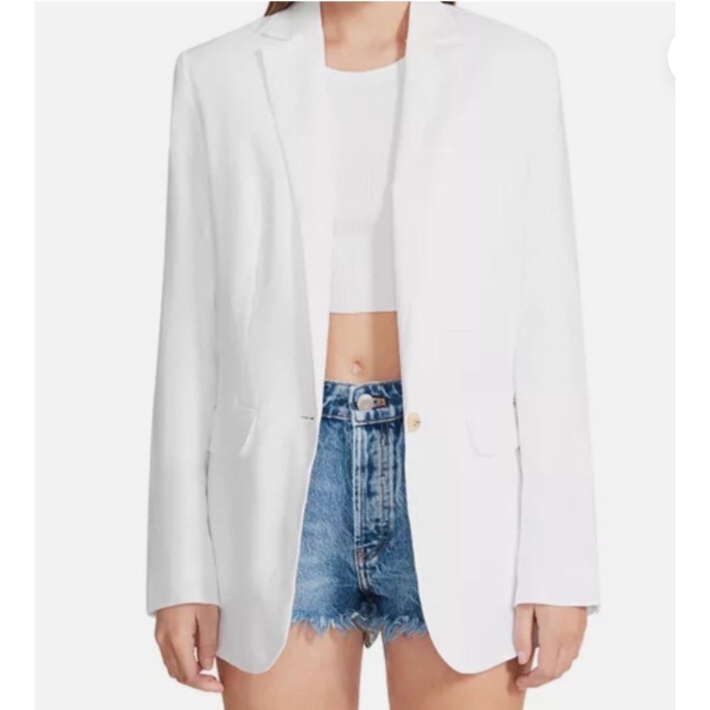 Steve Madden Linen On The Edge Blazer White - Small - NWT
